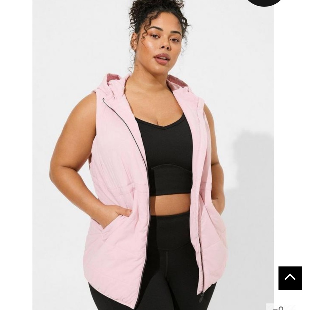 Matte Stretch Nylon Long Puffer Active Vest
